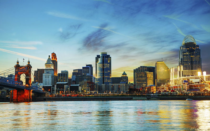 The Cincinnati, Ohio skyline