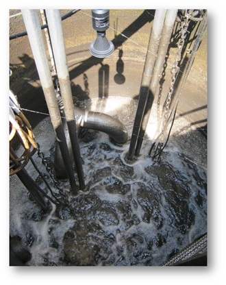 A small lift station in a wastewater treatment plant.