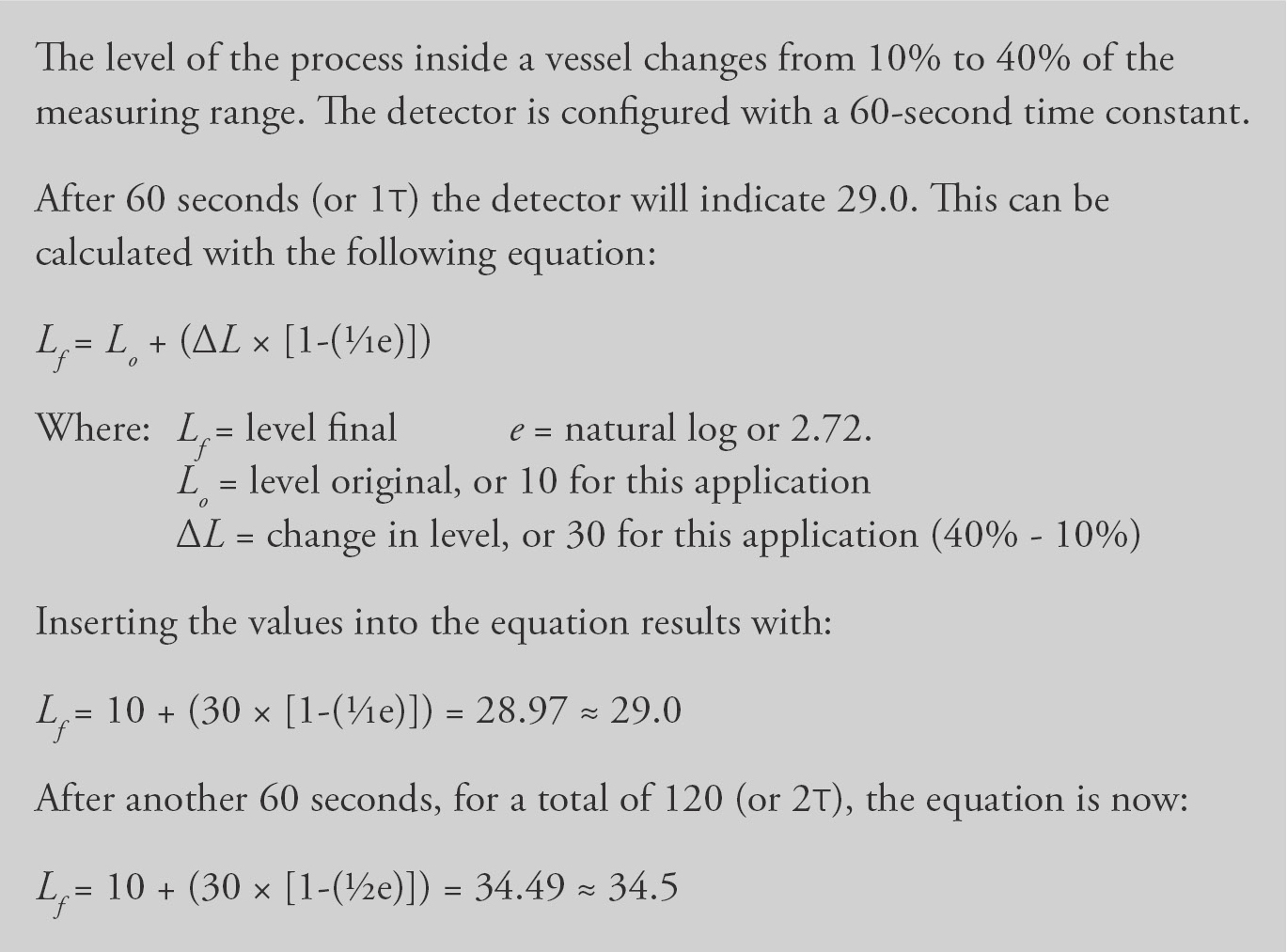 Time Constant equation