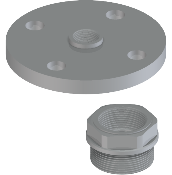 Flange and threaded adapter suitable for VEGAPULS 64 and VEGAPULS 6X