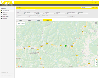 VEGA Inventory System - Hébergement sur serveur VEGA - Logiciel de surveillance des mesures de niveau hébergé chez VEGA