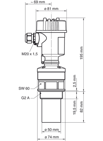 VEGASON S62 - Ultrasonic sensor for continuous level measurement for measuring ranges up to 8 m